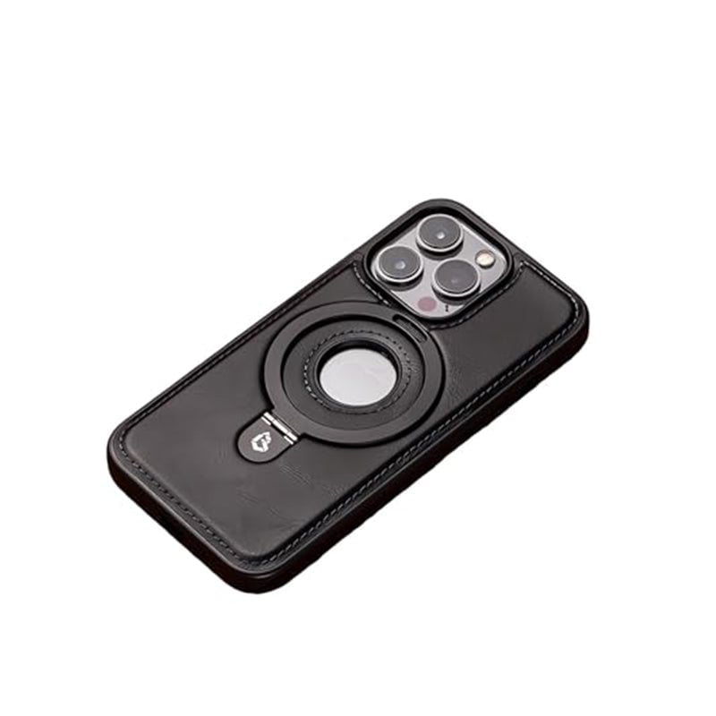 Full-Coverage Shockproof Leather Magnetic Stand iPhone Case