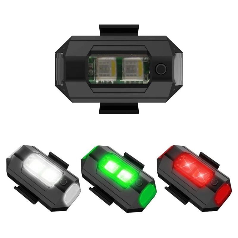 4 kleuren LED-stroboscooplampen voor vliegtuigen en opladen via USB