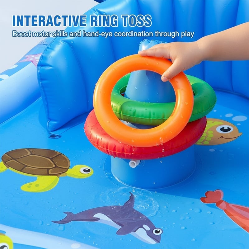 Kids Inflatable Splash Pool With Canopy