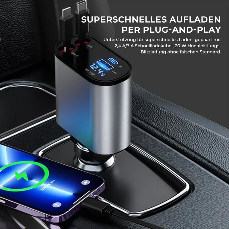 Einziehbares Autoladegerät（Typ C, iPhone）