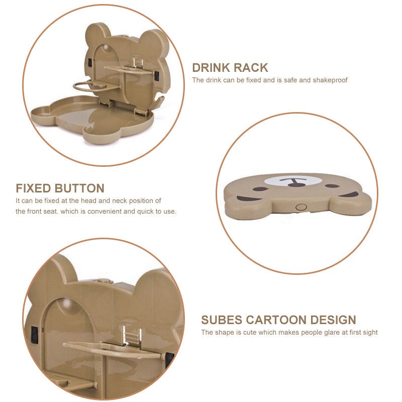 Auto Back Seat Foldable Food Tray Holder