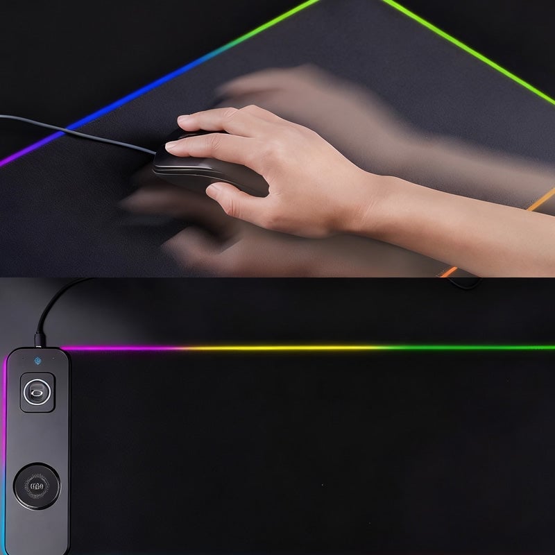 3-in-1 Extra Large Stain-Resistant Wireless Charging Mouse Pad