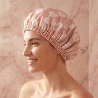Satin Lined Waterproof Double Layer Shower Cap