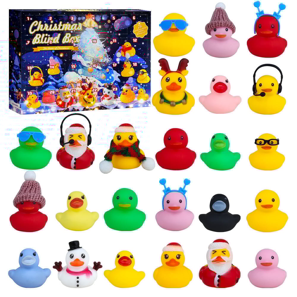 Christmas Duck Advent Calendar Countdown Blind Box Toy Set