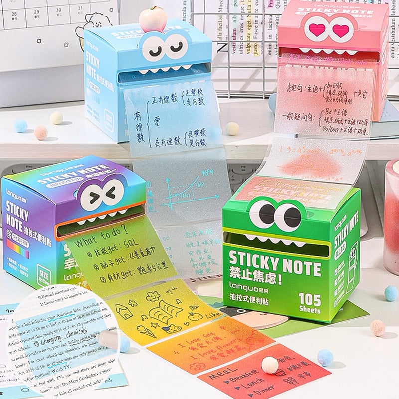 Colorful Self-Adhesive Pull-Out Memo Pads