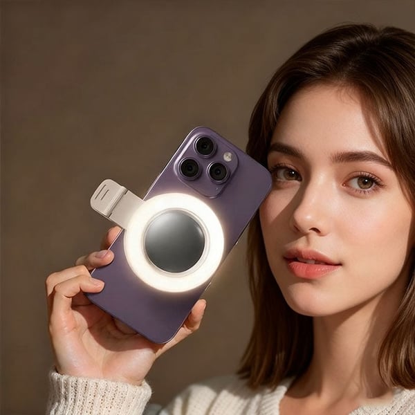 Portable Mobile Phone Rear Selfie Mirror Fill Light