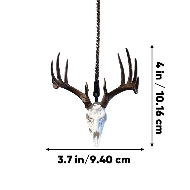 🦌Anhänger für den Rückspiegel aus einem Weißwedelhirsch-Schädel