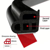 Automotive B-Type Double-Layer Soundproofing Seal Strip