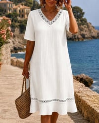 Lace Patchwork Textured Dress