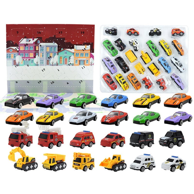 Christmas Advent Calendar 24 Diecast Cars for Kids