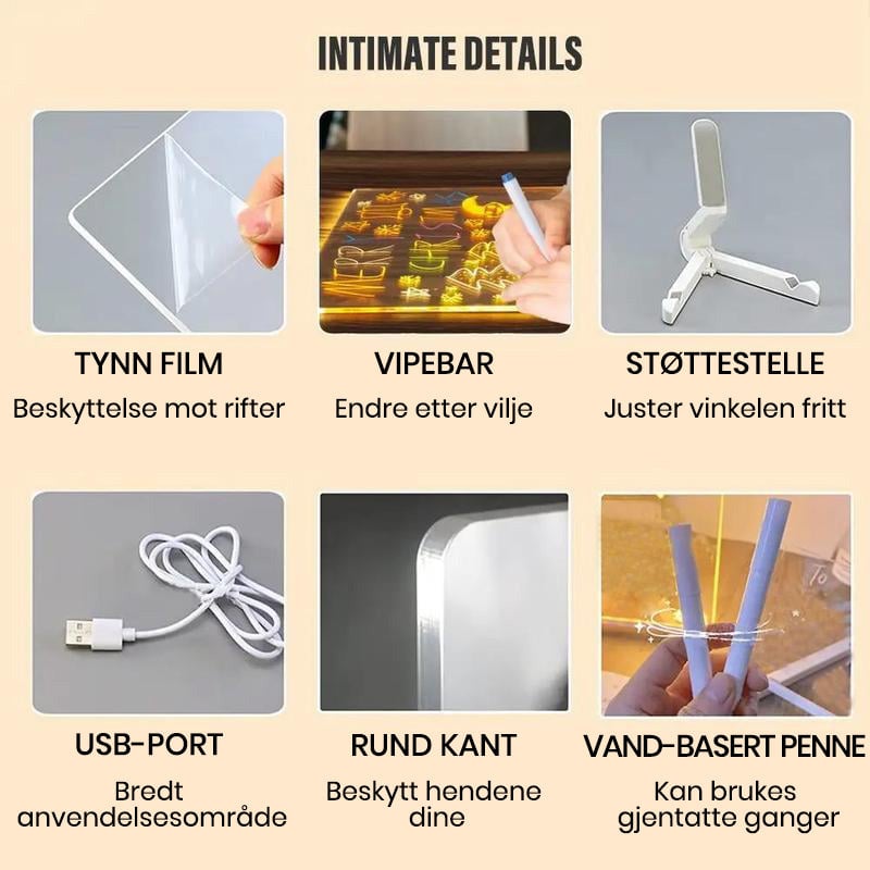 LED-notatbrett med farger