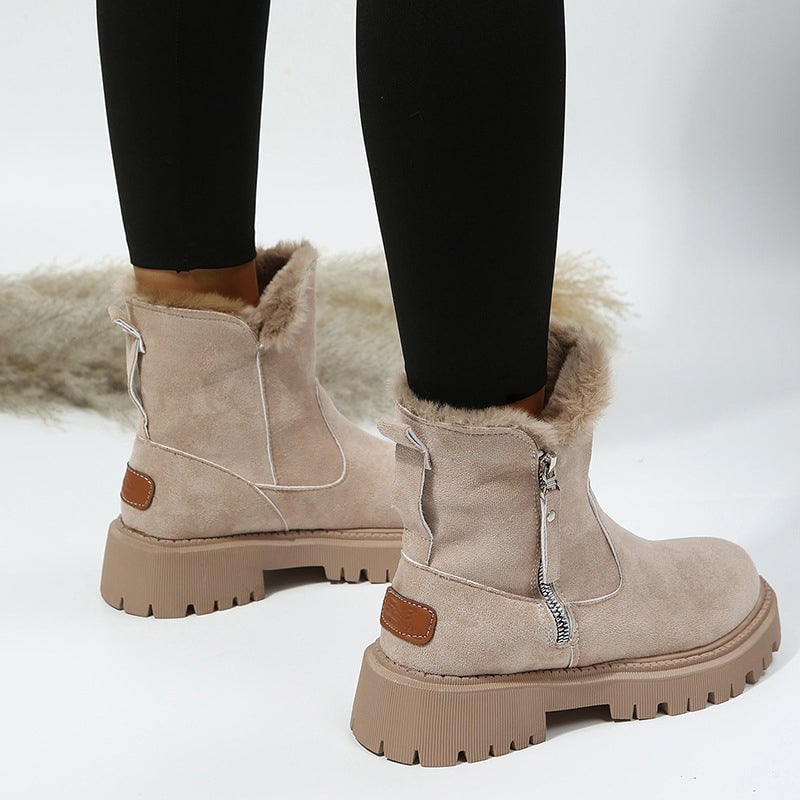 Modische Kurzschaft-Martinsstiefel mit seitlichem Reißverschluss