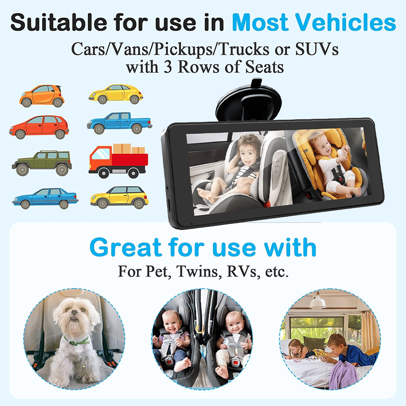 Sakerplus Baby Car Monitor with Dual Cameras