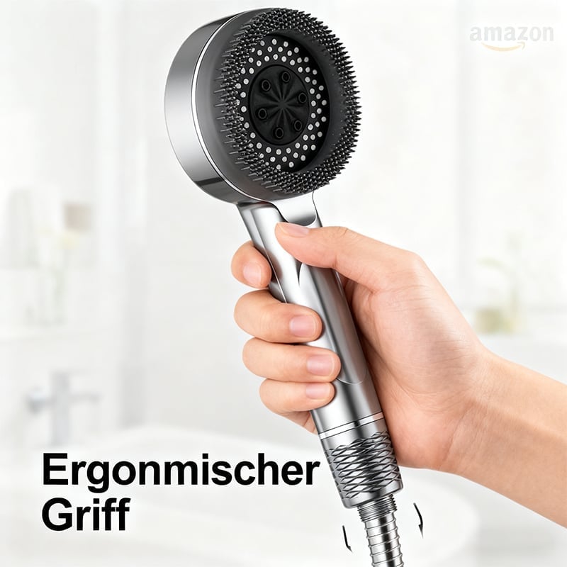 Bürstenförmiger, druckbeaufschlagter Duschkopf