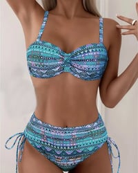 Zestaw Bikini Seksowny z Etnicznym Wzorem