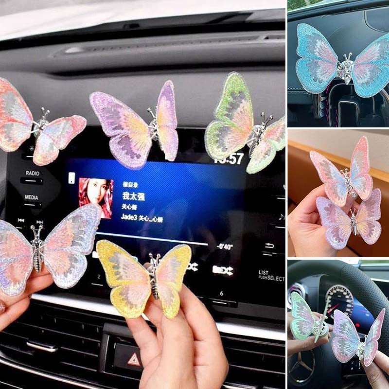 Embroidery Fragrance Butterfly Car Decoration