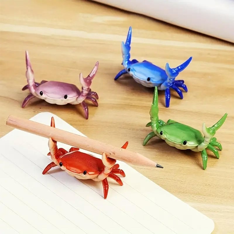 Creative weightlifting crab pen holder ornaments