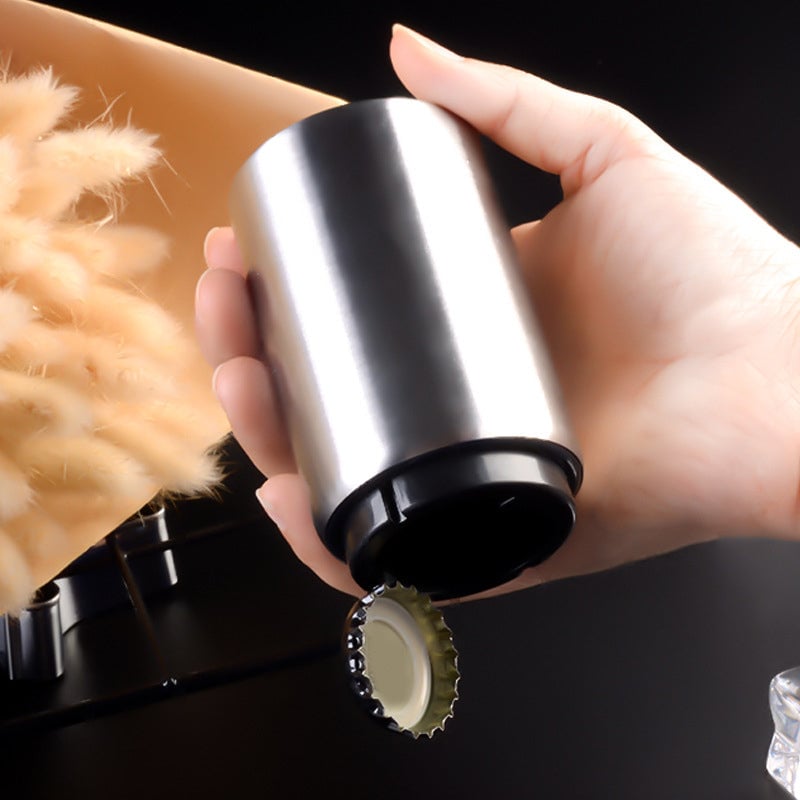 【sale】Automatischer Edelstahl-Flaschenöffner mit Druckmechanismus