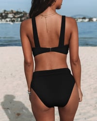 High Waist Solid Color Bikinis