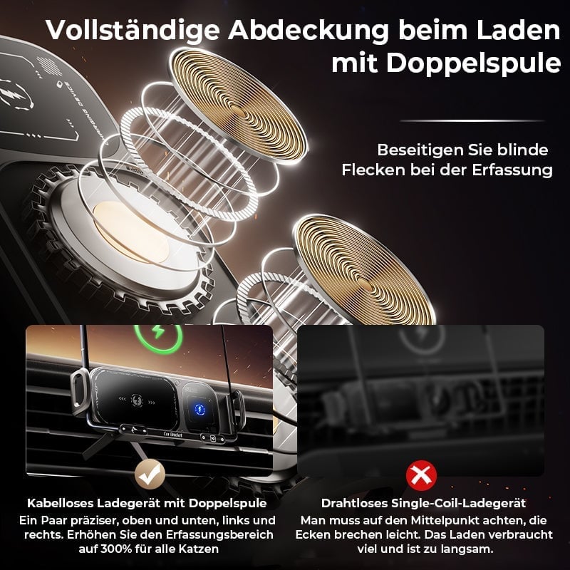 Kabellose Ladestation mit rotierbarer Halterung fürs Auto