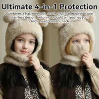 ❄️ 4-in-1 Winter Warmth Integrated Kids' Hooded Hat