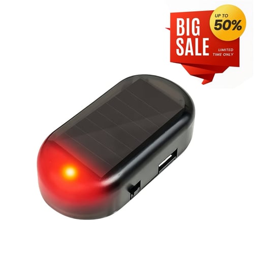 Solar Powered Car Simulated Anti-Theft LED Warning Light
