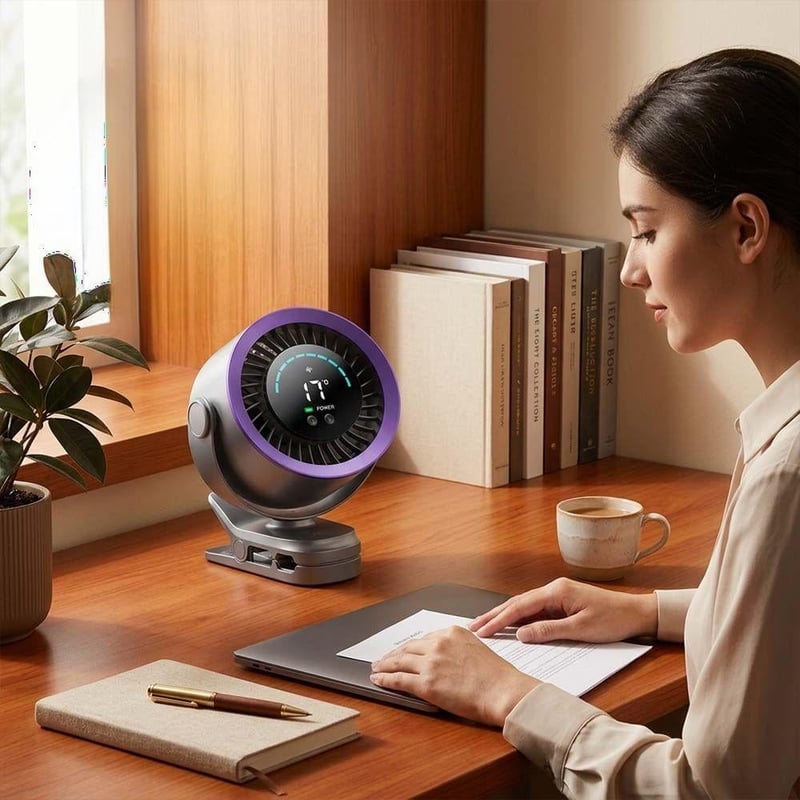 High-Speed Clip-on Fan with LED Display