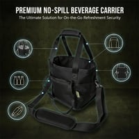 Family Size 4-Compartment Drink Carrier Bag for Coffee Cups & Tumblers