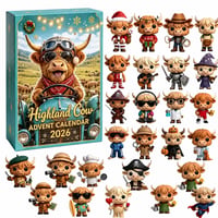 2026 Highland Cow 24-Day Advent Calendar Blind Box Set