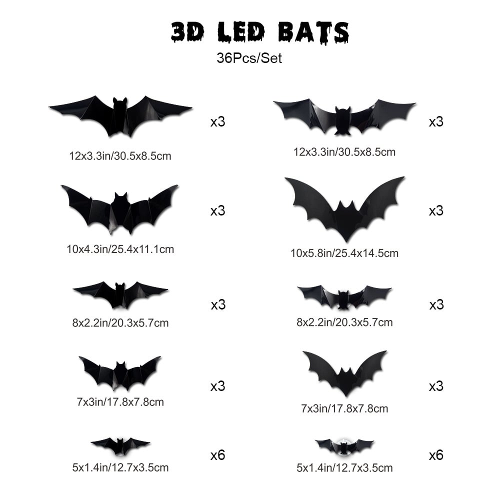 3D Bat Design LED Decoration