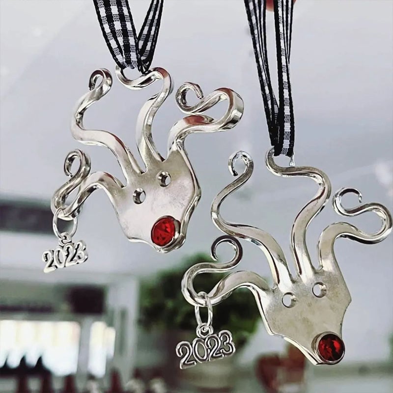 Morsom gaffel reinsdyr ornament