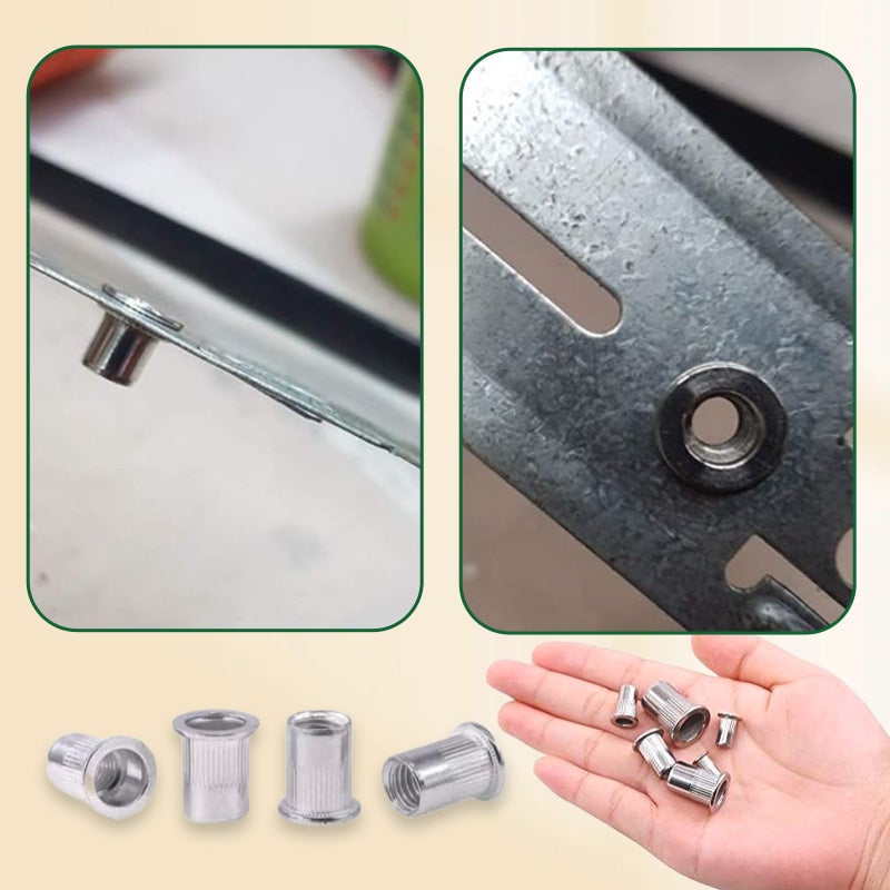Aluminum open split rivet nuts