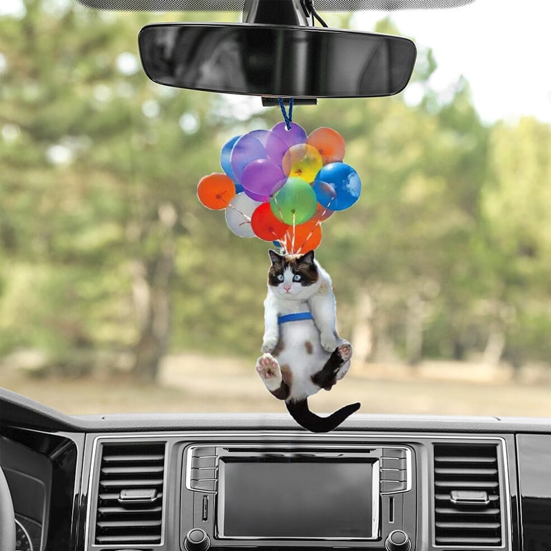 Colorful Balloons and Kitten Pendant