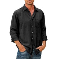Mens Denim Long Sleeve Button Down Shirt