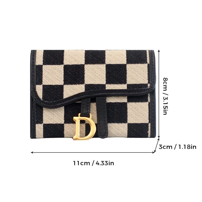 Checkerboard Pattern D Letter Design Card Holder