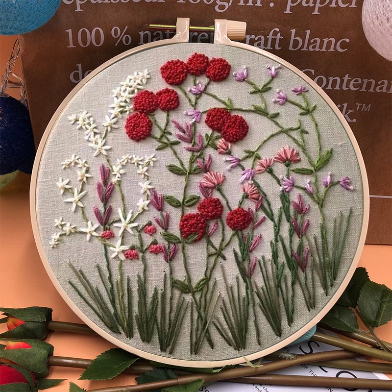 Bloemenpakket met borduurringen voor beginners