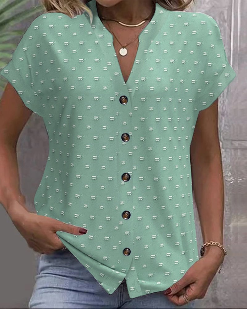 Blue Drop Shoulder Blouse