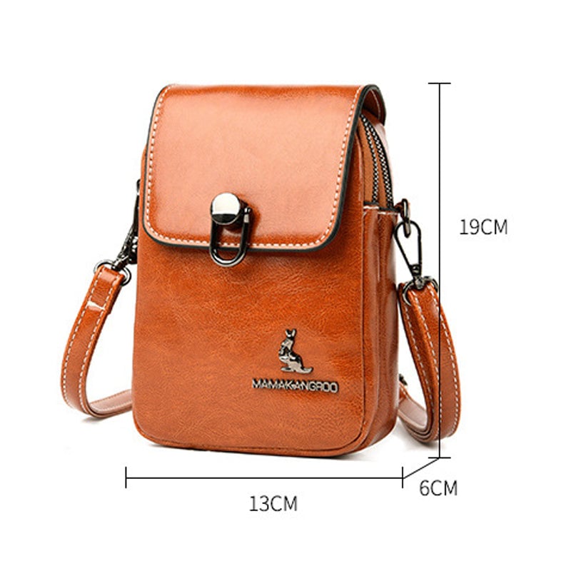 Vintage Handytasche Mit Doppeltem Reißverschluss