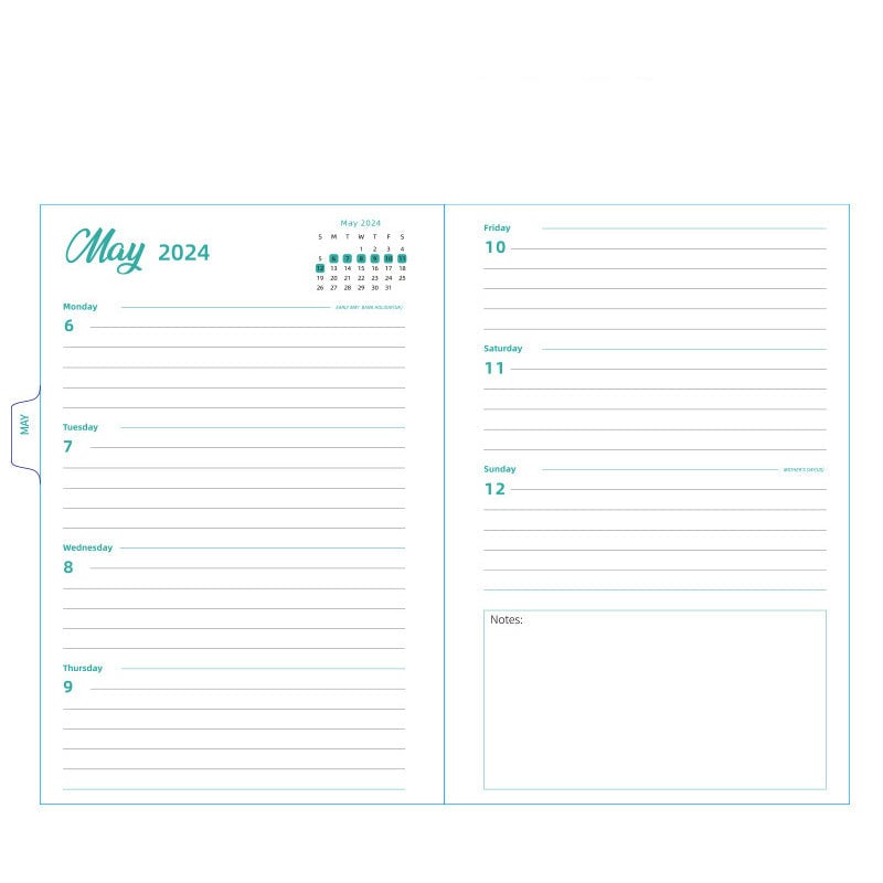 2025 Flower Weekly and Monthly Planner