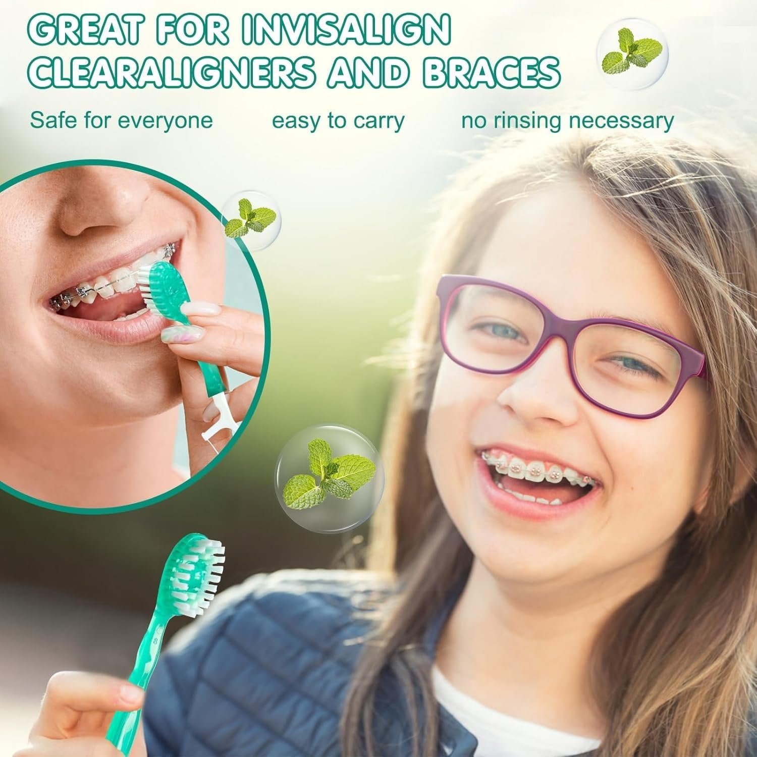 Mini Toothbrush 5 in 1 Tool (Toothpaste + Floss + Pick + Tongue Scraper) Portable Travel Set