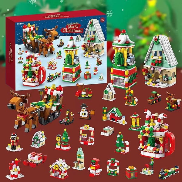 Christmas advent calendar surprise building block set