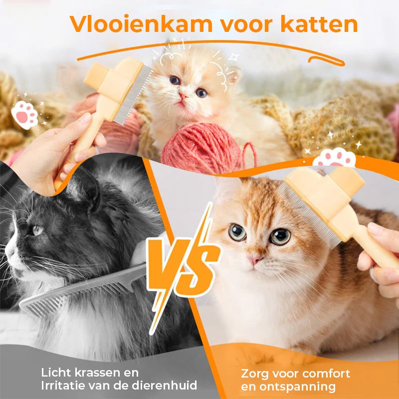 Zelfreinigende verzorgingsborstel voor huisdieren