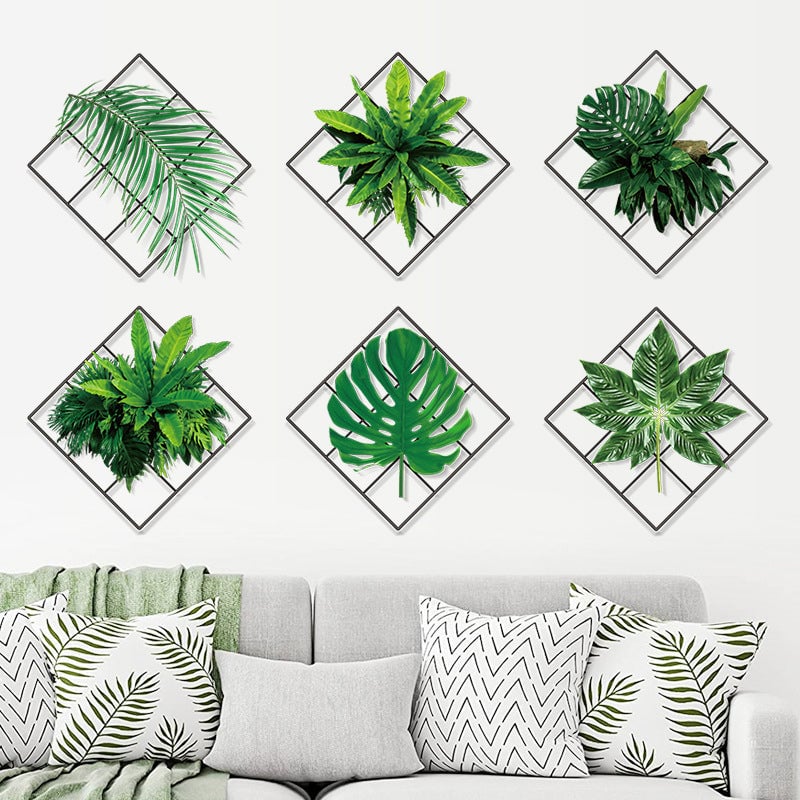 Autocollant Mural 3D Plante Verte