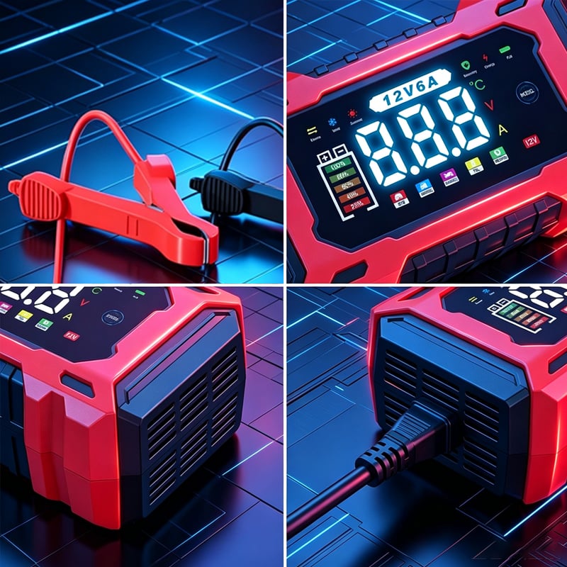 Intelligentes 12V 6A Batterieladegerät für Auto & Motorrad