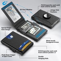 Men's Business Style Pu Leather Card Slots for AirTag