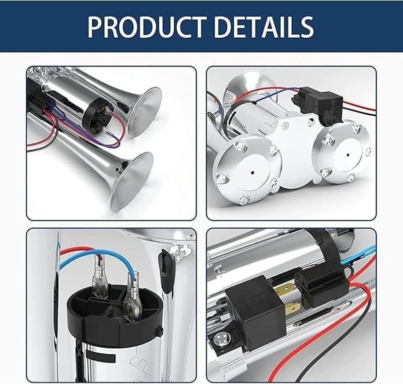 Sakerplus Loud Car Dual Trumpet Air Horn