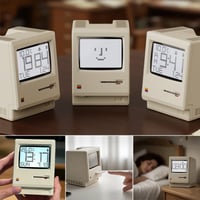 1984 Retro-Inspired Cream Digital Alarm Clock