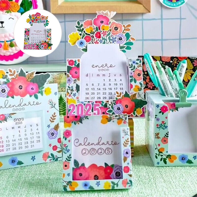 Best Christmas Gift - 2025 Bloomy Flowers Desk Calendar