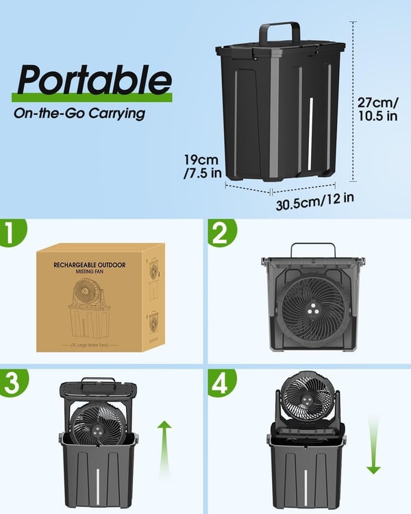 Sakerplus Portable Misting Fan