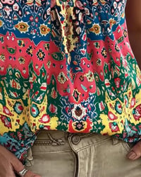 Ethnic Print V-Neck Sleeveless Tank Top